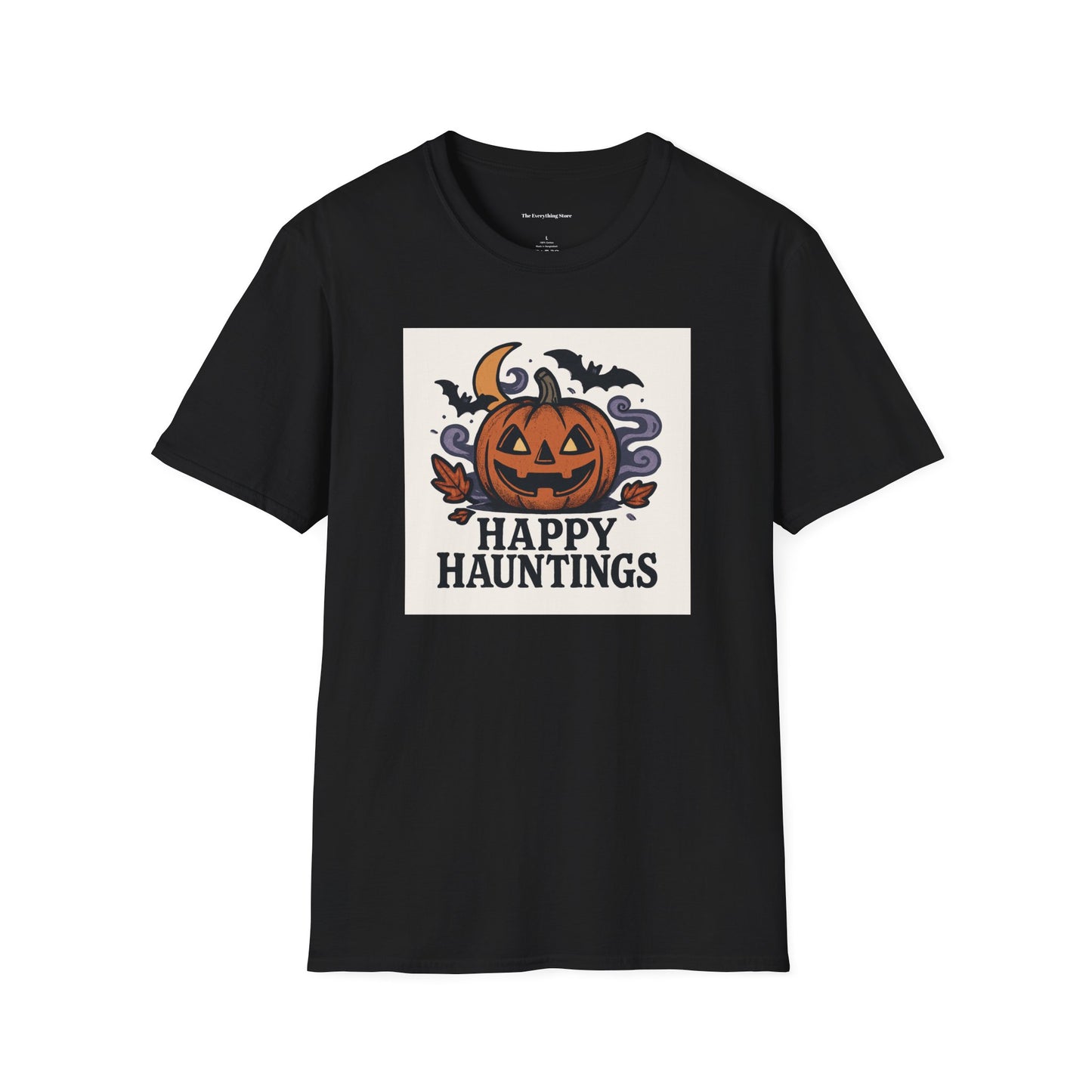 Halloween Unisex T-Shirt - Happy Hauntings & Here for the Boos