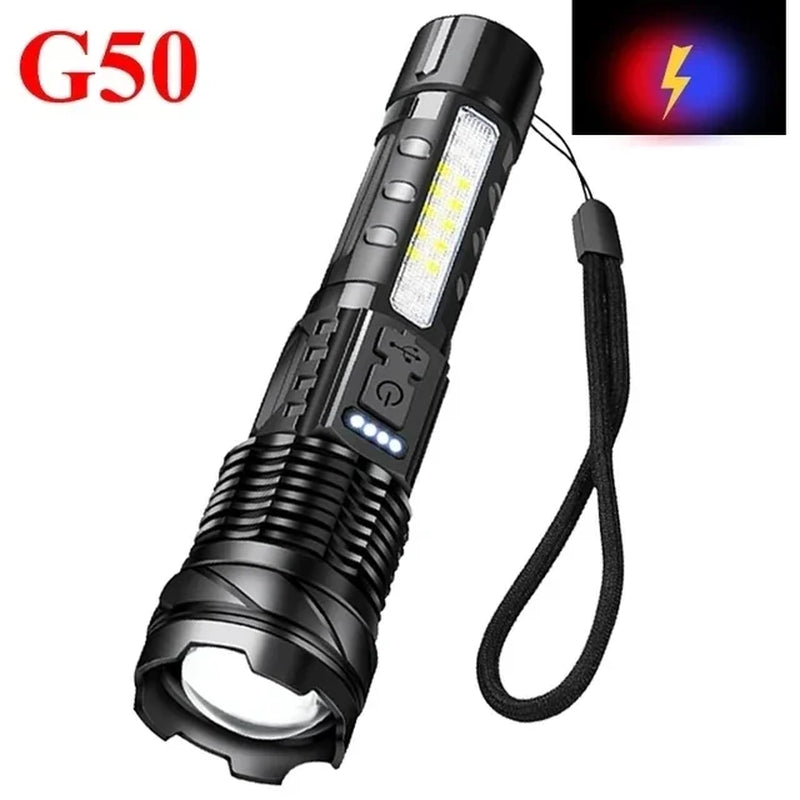 Ultra Bright USB Rechargeable Tactical LED Flashlight - Perfect for Camping, Hiking, and Outdoor Adventures
