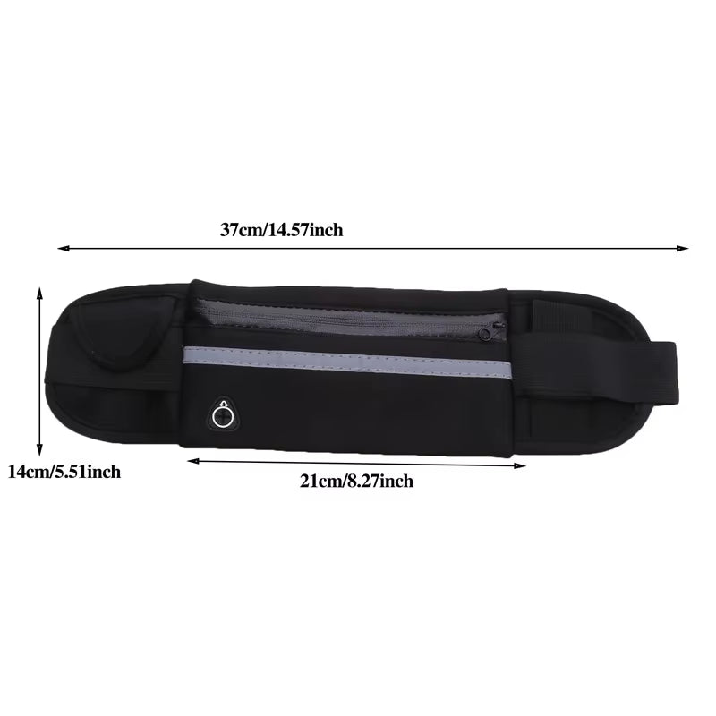 Versatile Sport Running Waist Bag for Men & Women - Comfortable Fanny Pack with Safety Tape, Perfect for Gym, Cycling & Running