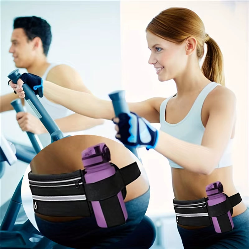 Versatile Sport Running Waist Bag for Men & Women - Comfortable Fanny Pack with Safety Tape, Perfect for Gym, Cycling & Running