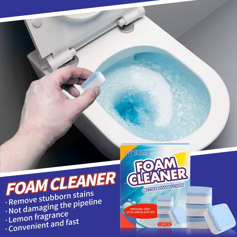 12-Pack Powerful Toilet Foam Cleaner - Eliminate Yellow Stains and Odors!