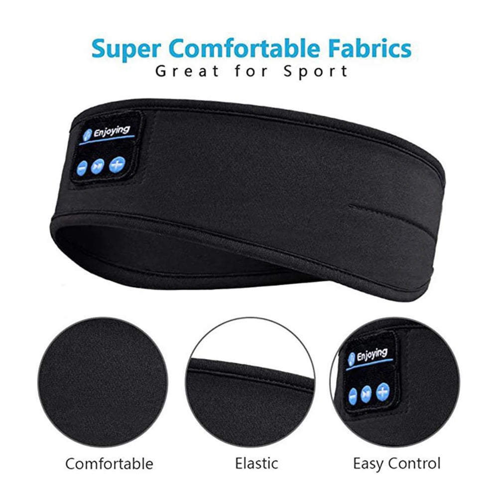Wireless Bluetooth Sports Headband with Music - Sleep Mask and Headphones Combo