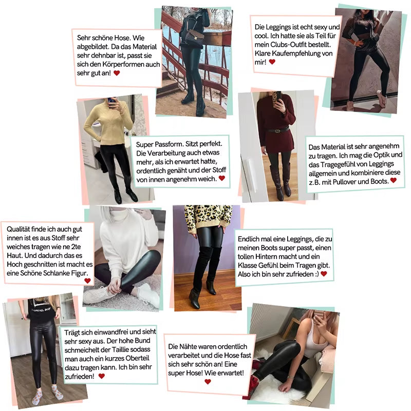 Sleek & Sexy PU Faux Leather Leggings - Stretchy, Warm, Waterproof Fit for Fitness & Casual Wear!