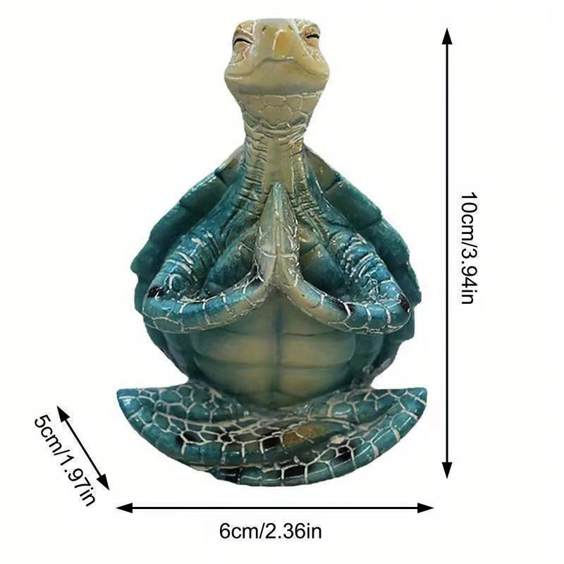 Meditating Sea Turtle Figurine - Zen Garden Statue for Peaceful Decor and Yoga Inspiration