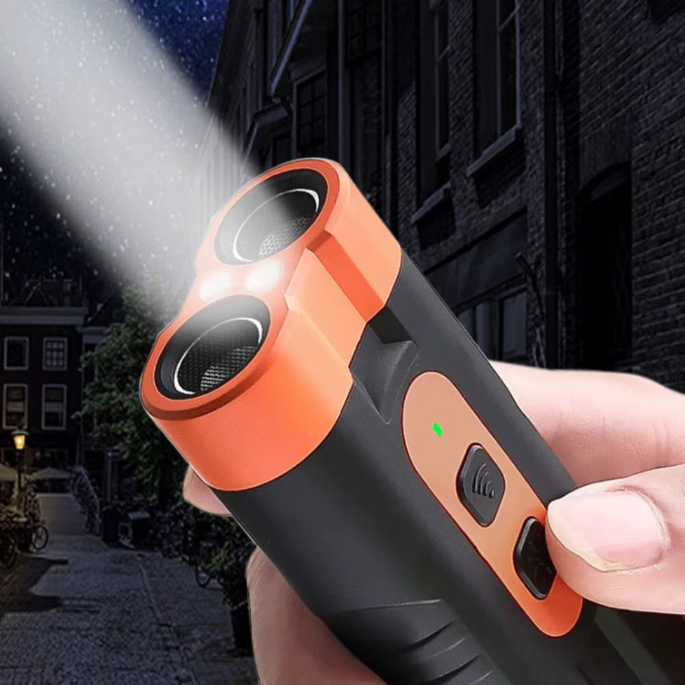 Rechargeable Ultrasonic Dog Repeller and Training Remote with LED Flashlight - Professional Anti-Barking Solution