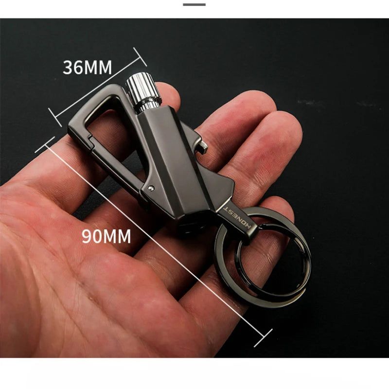 All-in-One Keychain Kerosene Lighter & Beer Bottle Opener - Perfect Outdoor Gadget for Men