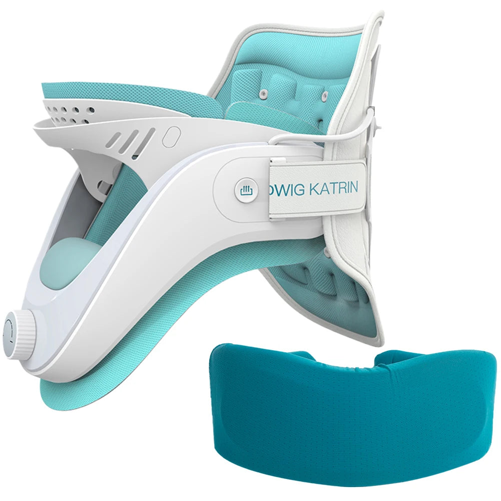 Ultimate Cervical Traction Device & Neck Brace Set - Adjustable Neck Stretcher for Relaxation at Home, Travel, and Office