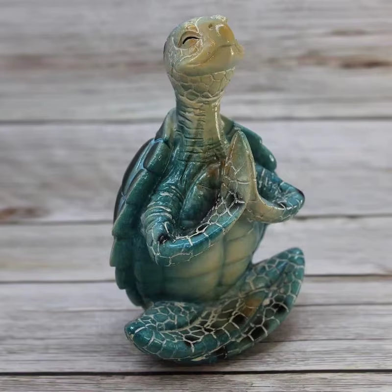 Meditating Sea Turtle Figurine - Zen Garden Statue for Peaceful Decor and Yoga Inspiration