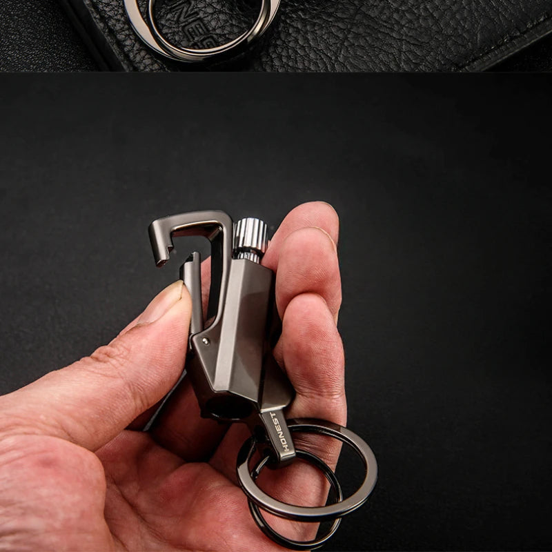 All-in-One Keychain Kerosene Lighter & Beer Bottle Opener - Perfect Outdoor Gadget for Men