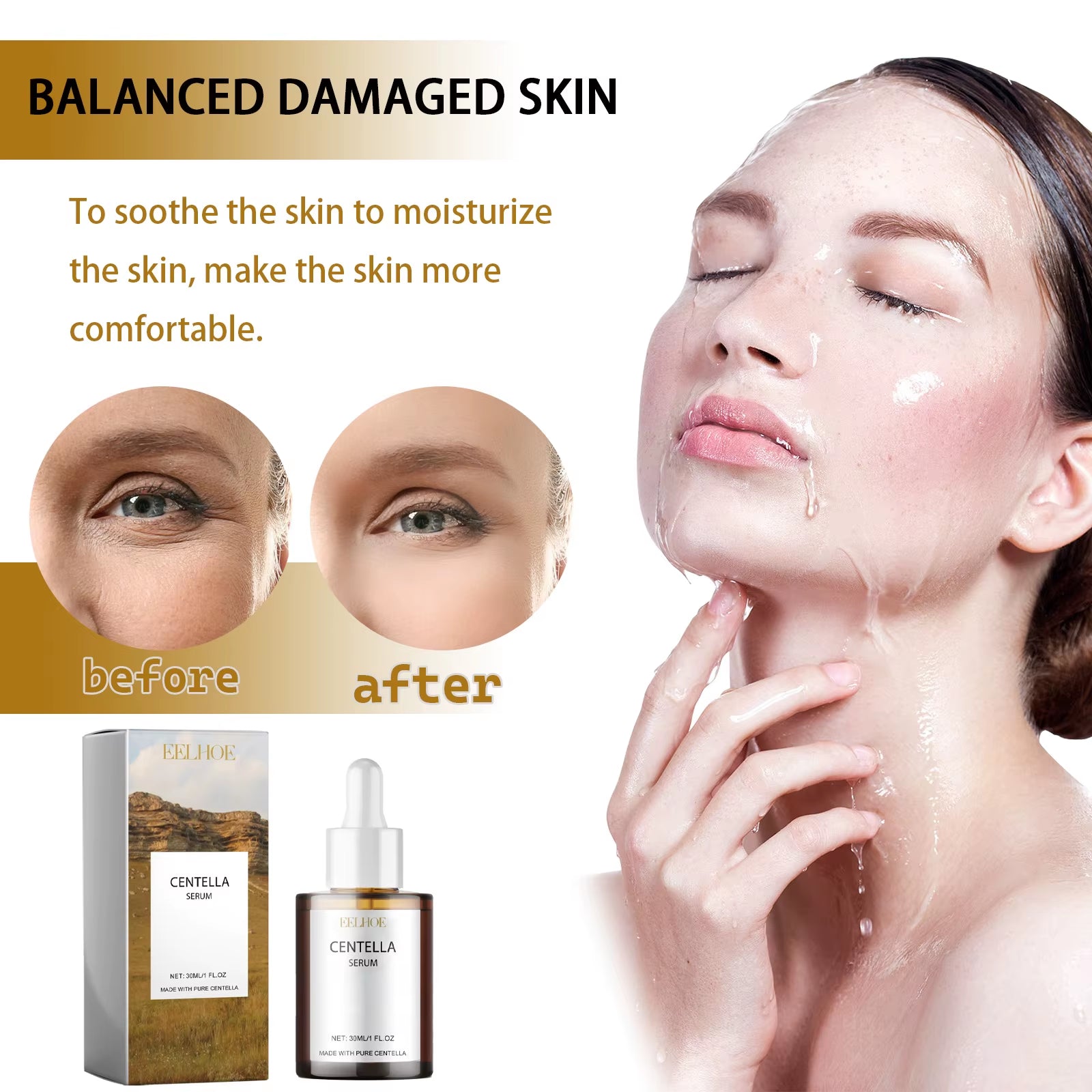 Centella Serum: Nourishing Hyaluronic Acid Essence for Smooth, Bright, and Moisturized Skin