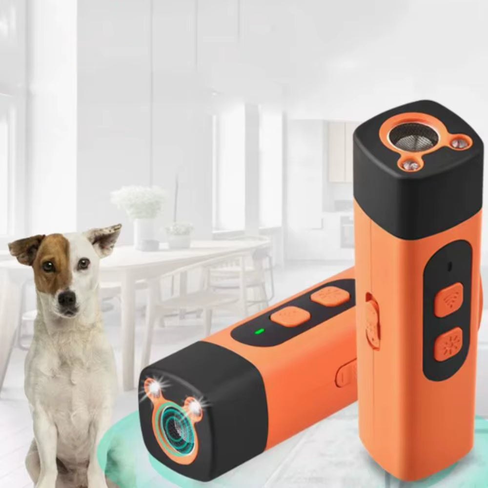 Rechargeable Ultrasonic Dog Repeller and Training Remote with LED Flashlight - Professional Anti-Barking Solution