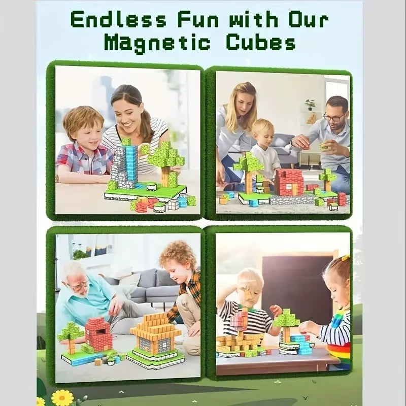 Magnetic Building Blocks Set for Kids 3+ - Perfect Montessori Sensory DIY Toy for Boys and Girls