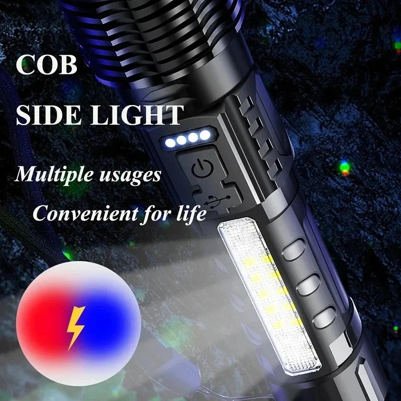 Ultra Bright USB Rechargeable Tactical LED Flashlight - Perfect for Camping, Hiking, and Outdoor Adventures