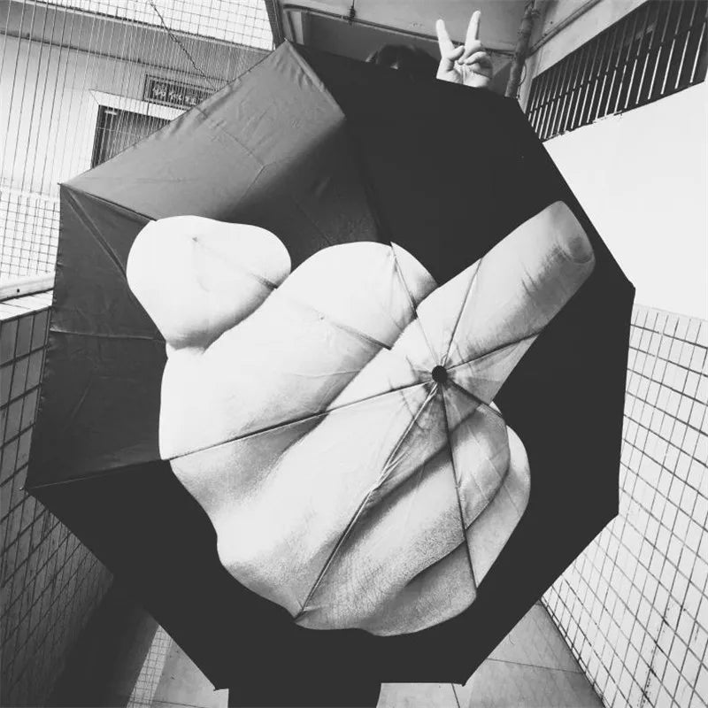 Unique Windproof Middle Finger Umbrella - Stylish Folding Design for Bold Individuals
