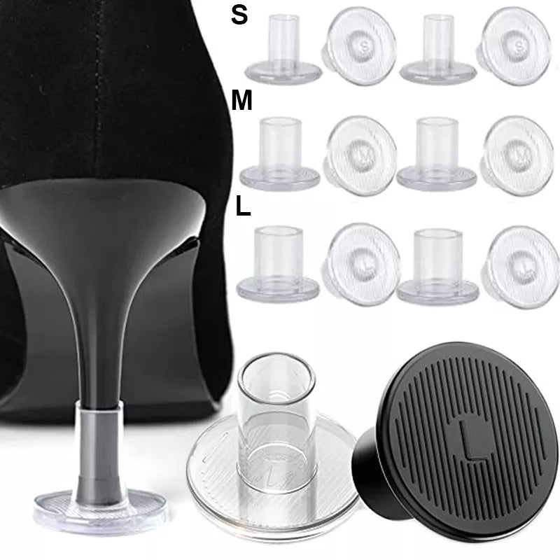 4 Pcs Non-Slip High Heel Protectors - Silent & Shockproof Stoppers for Ultimate Comfort