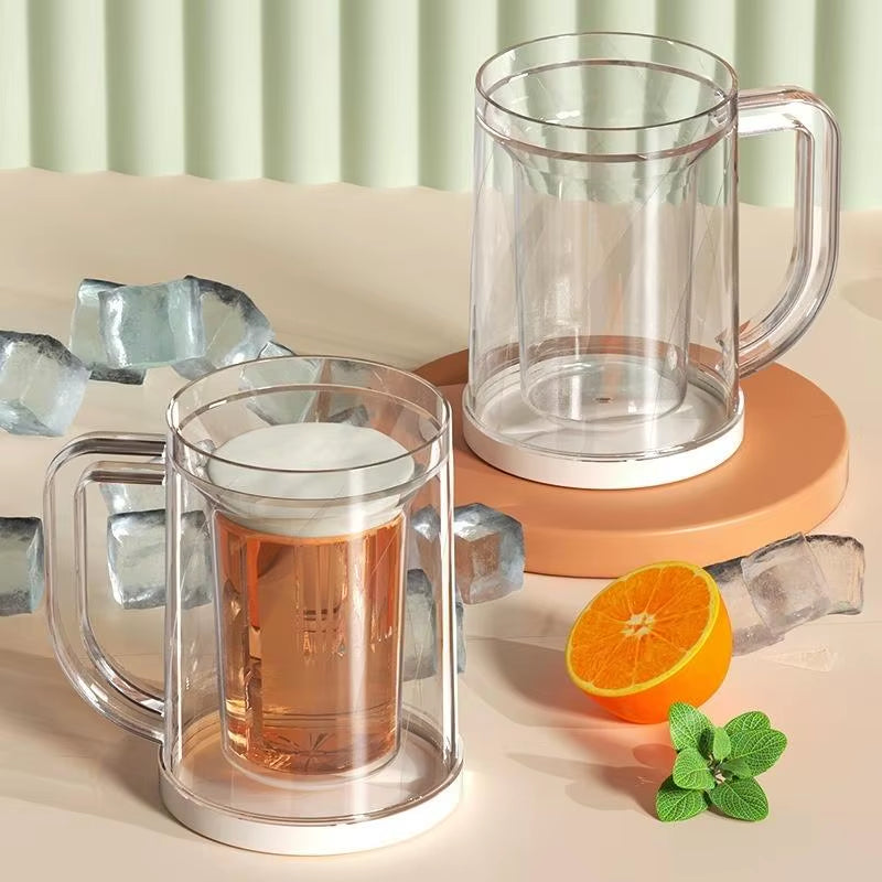 Chill Out with Our Double-Layer Ice Coffee & Beer Mug - Large Capacity Beverage Glass for Home!