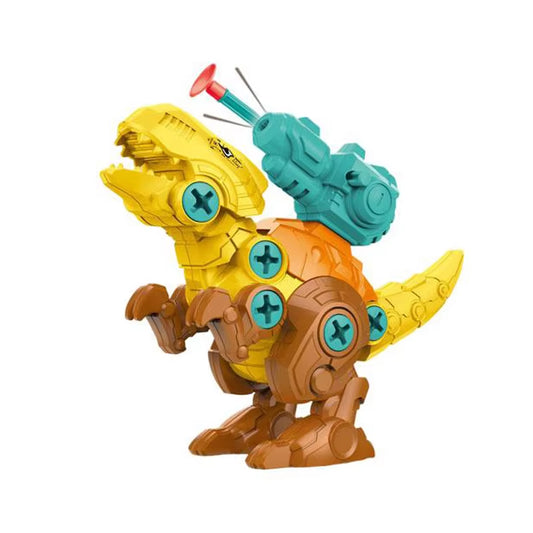 Dinosaur 3D Puzzle Toy - Interactive Press-to-Fire Bullet Assembly Set for Kids