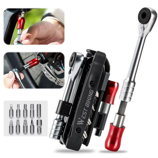 Versatile Mini Ratchet Wrench Tool Kit - Essential Multi-Function Repair Set for Mountain and Road Bikes