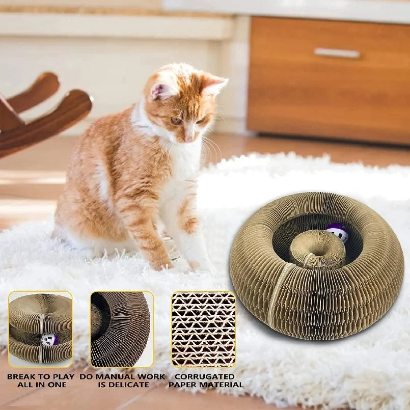 Foldable Magic Cat Scratching Board & Bed - Durable, Eco-Friendly Interactive Scratch Toy for Kittens