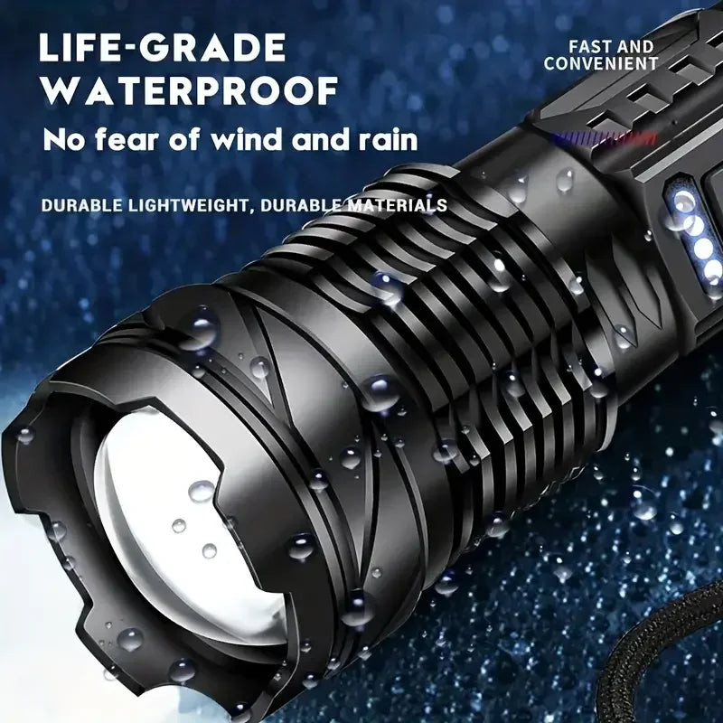 Ultra Bright USB Rechargeable Tactical LED Flashlight - Perfect for Camping, Hiking, and Outdoor Adventures