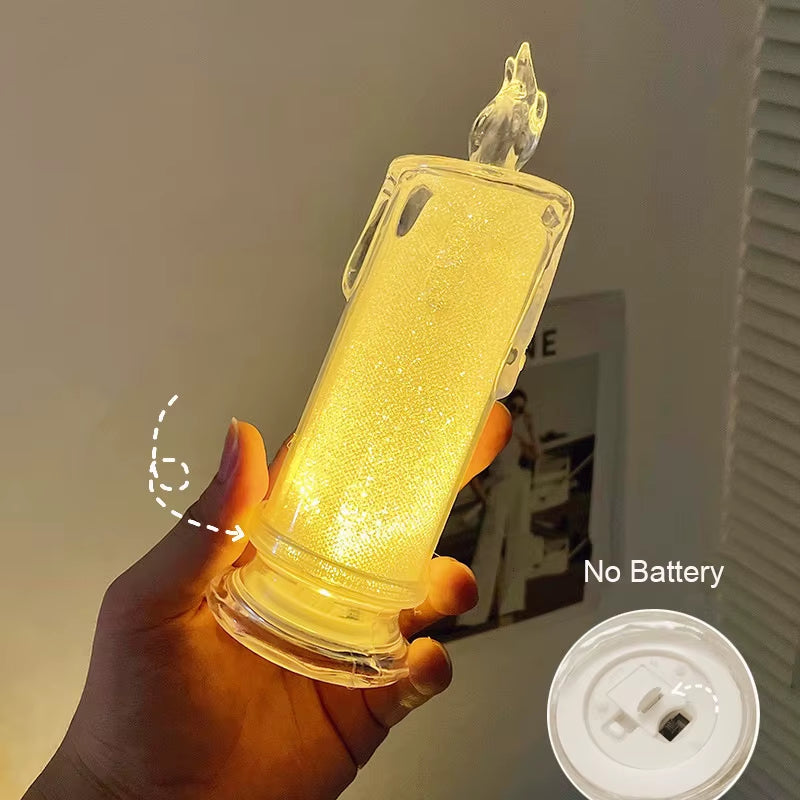 Enchanting LR44 Battery-Powered LED Crystal Rose Projection Candle - Perfect Ambient Light for Weddings, Clubs, and Home Decor