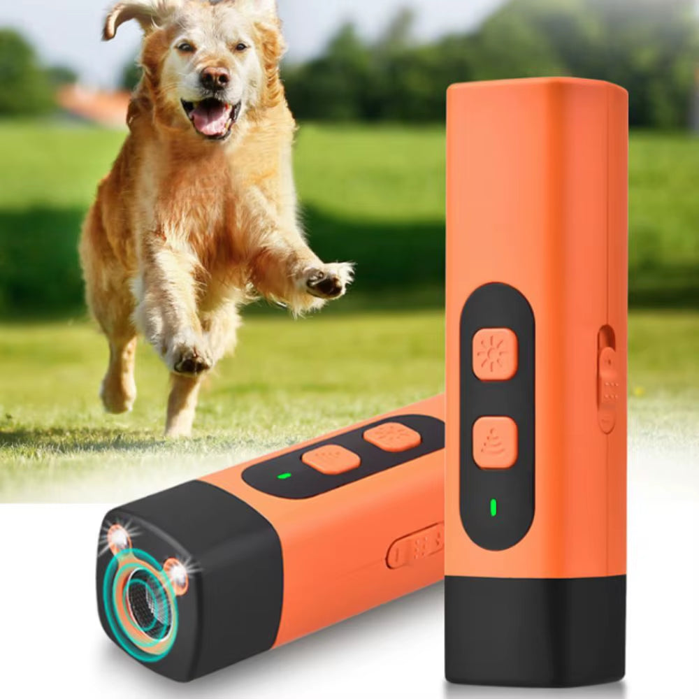 Rechargeable Ultrasonic Dog Repeller and Training Remote with LED Flashlight - Professional Anti-Barking Solution