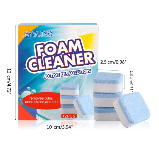 12-Pack Powerful Toilet Foam Cleaner - Eliminate Yellow Stains and Odors!