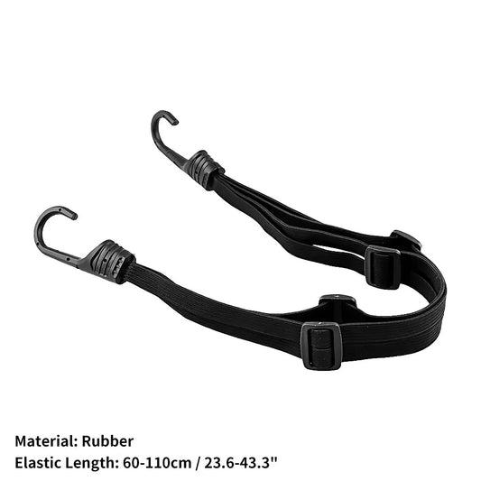Highly Elastic Luggage Binding Cord for Motorcycles - Retractable Helmet Strap with 2 Hooks