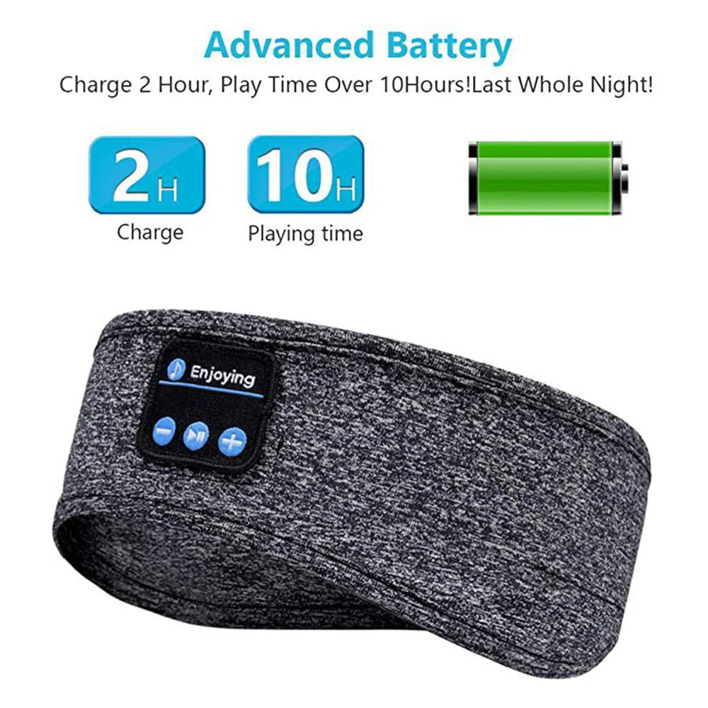 Wireless Bluetooth Sports Headband with Music - Sleep Mask and Headphones Combo
