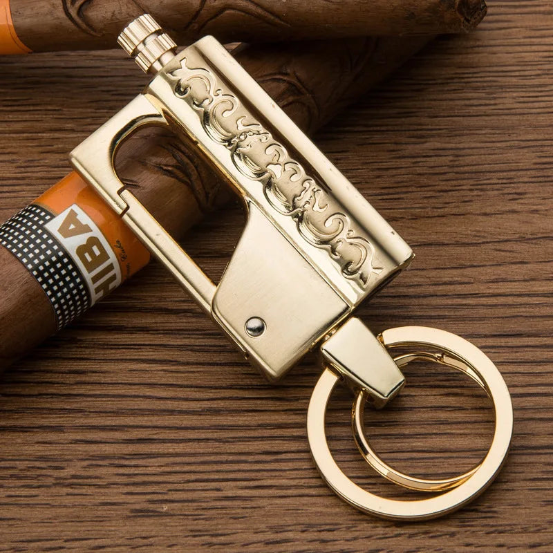 All-in-One Keychain Kerosene Lighter & Beer Bottle Opener - Perfect Outdoor Gadget for Men