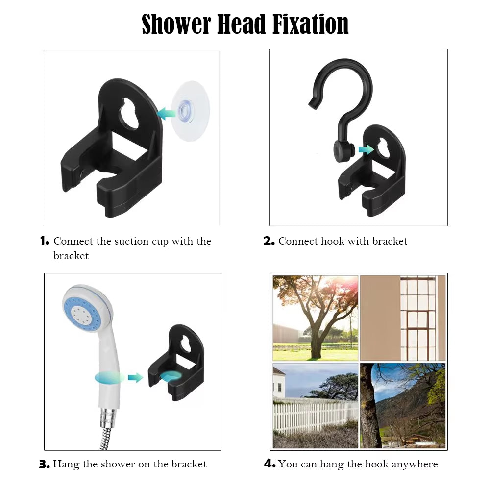 Rechargeable Portable Camping Shower - 4.9Ft Shower Head for Outdoor Travel, Hiking, Beach & Pet Cleaning