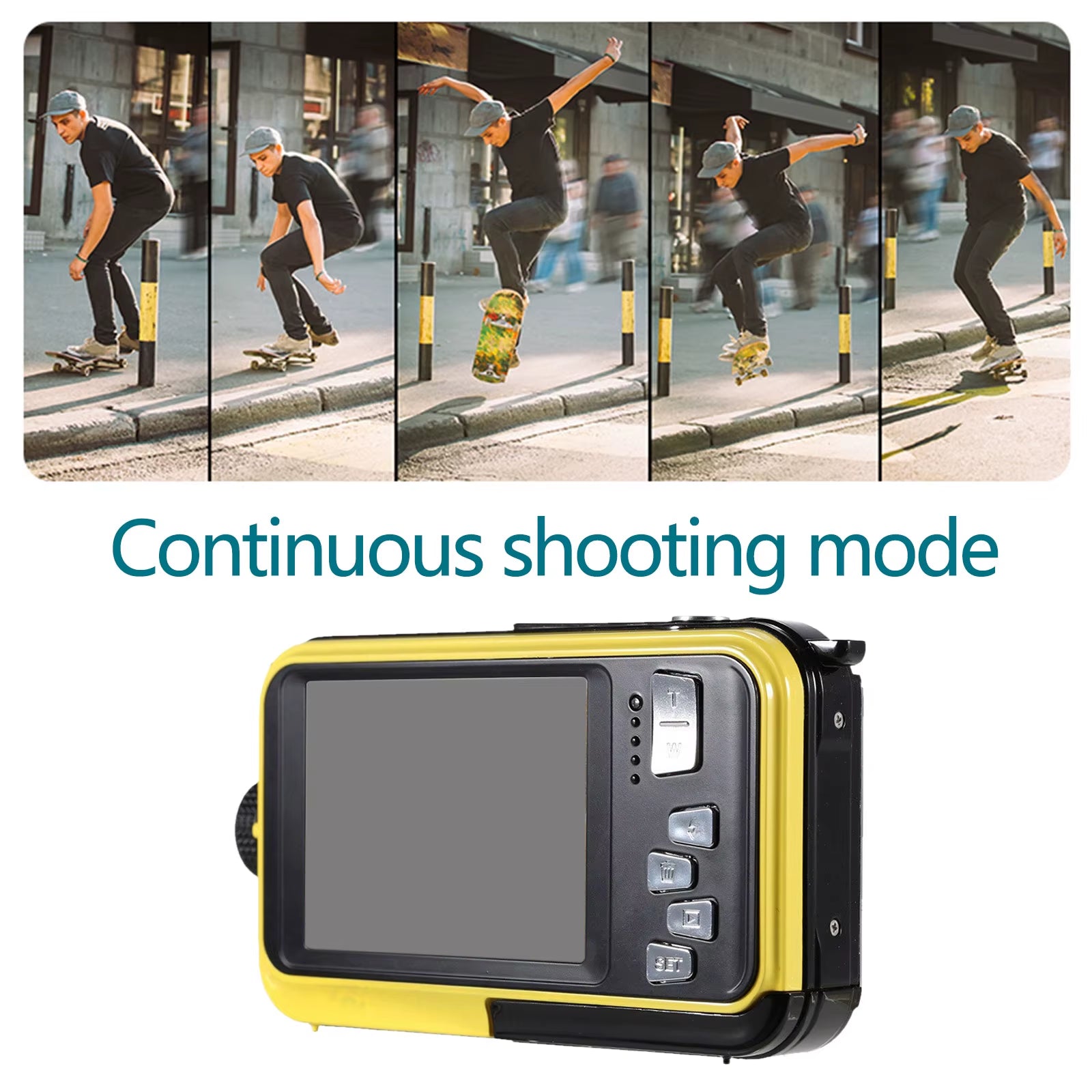 Explore Underwater Adventures with the 16X Dual Screen Waterproof HD Camera - 2.7K Video & 48MP Photos for Snorkeling Fun!