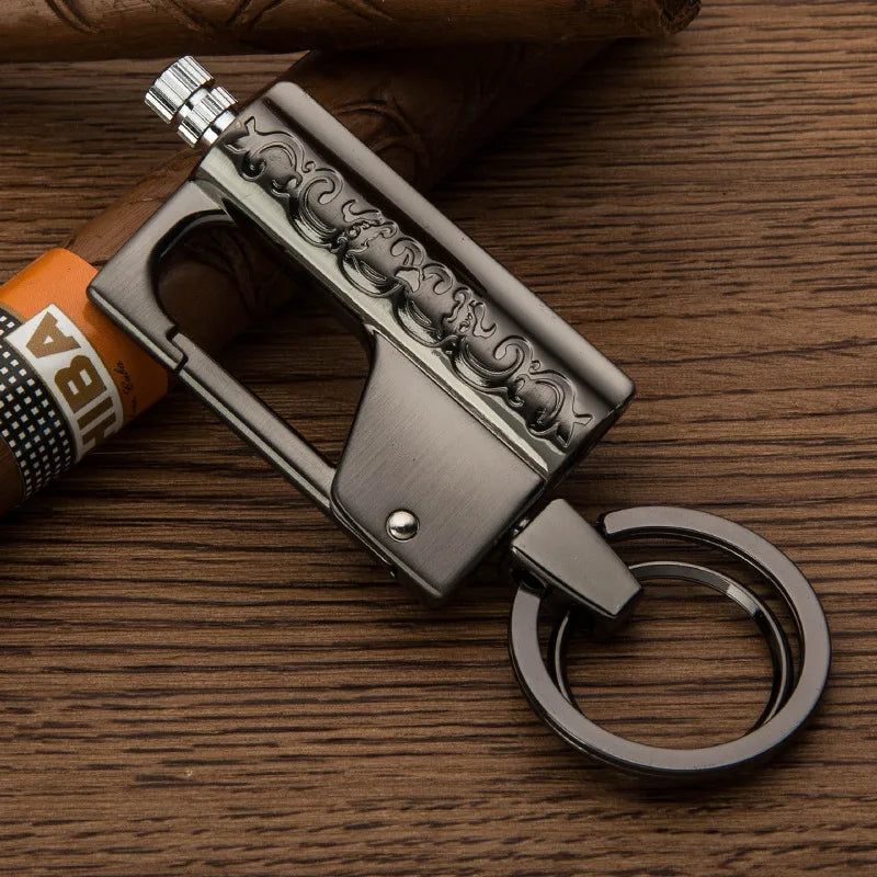 All-in-One Keychain Kerosene Lighter & Beer Bottle Opener - Perfect Outdoor Gadget for Men