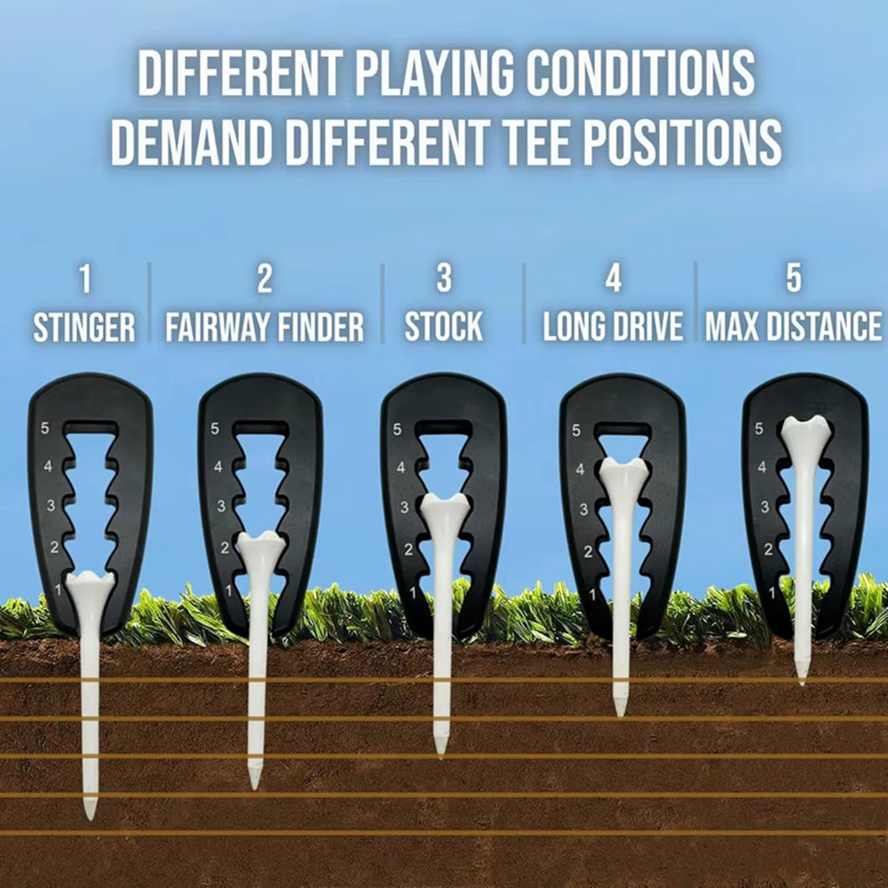 Precision Adjustable Golf Tee Height Tool - Consistent Swings, Durable Design, Easy-to-Use Training Aid