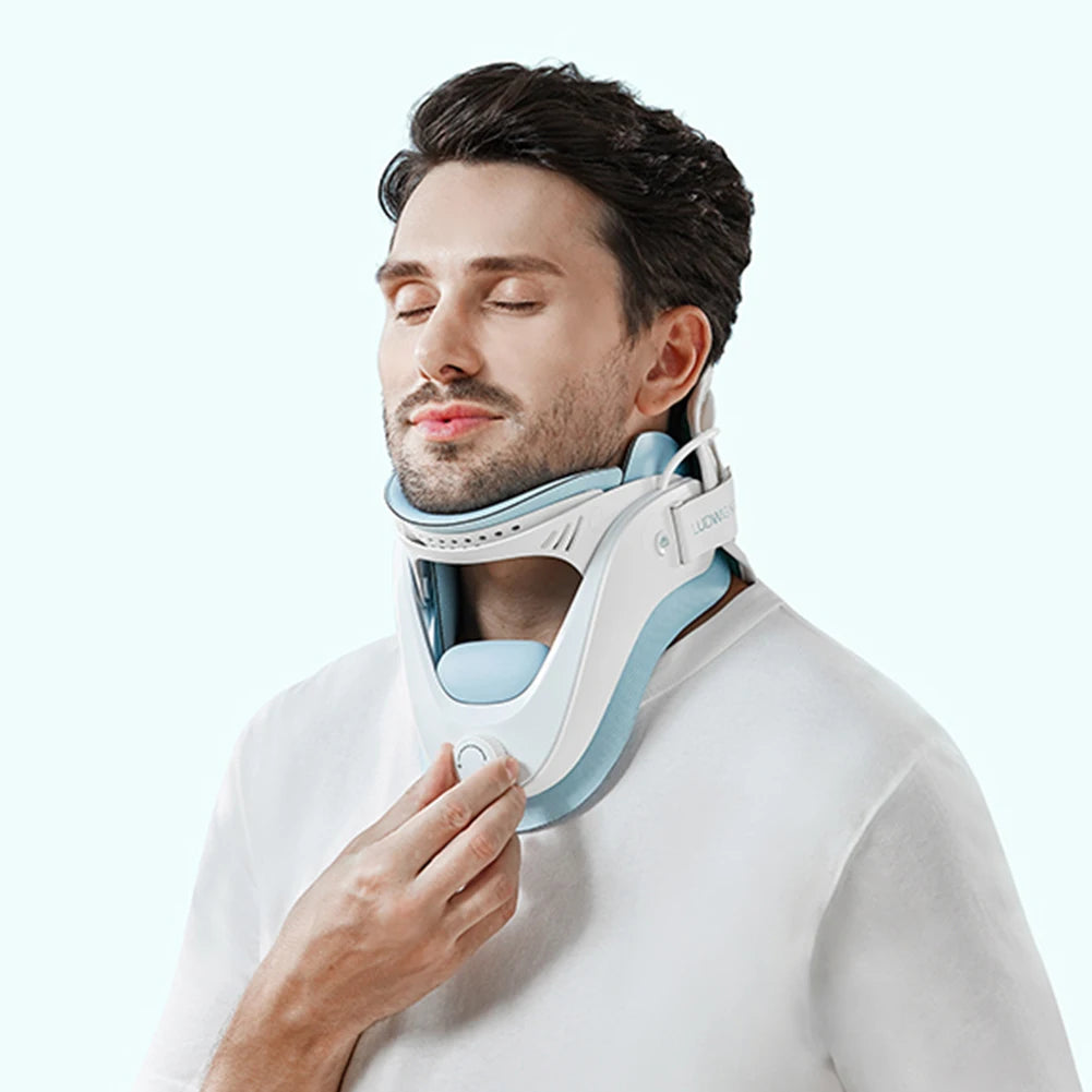 Ultimate Cervical Traction Device & Neck Brace Set - Adjustable Neck Stretcher for Relaxation at Home, Travel, and Office