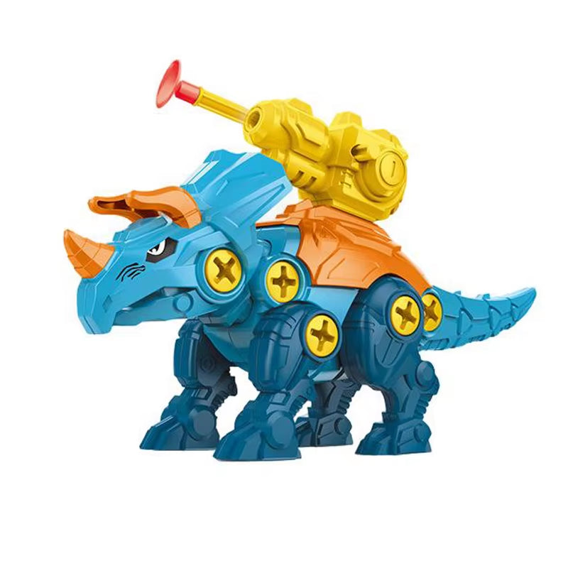 Dinosaur 3D Puzzle Toy - Interactive Press-to-Fire Bullet Assembly Set for Kids