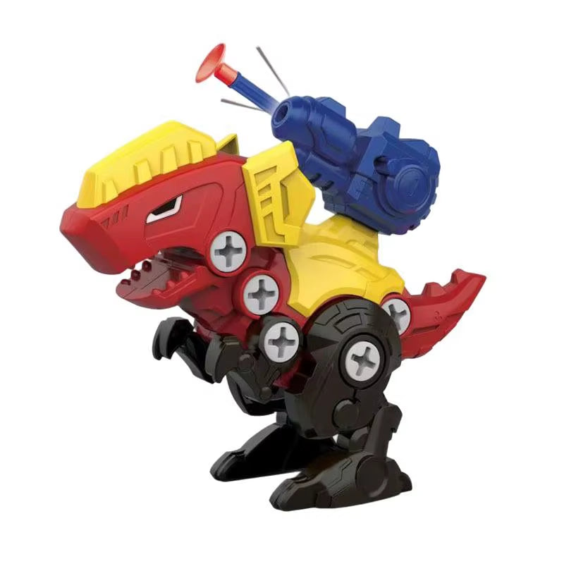 Dinosaur 3D Puzzle Toy - Interactive Press-to-Fire Bullet Assembly Set for Kids