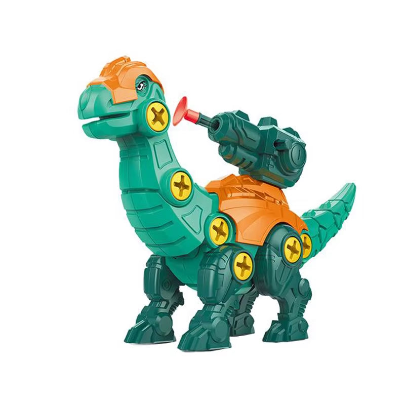 Dinosaur 3D Puzzle Toy - Interactive Press-to-Fire Bullet Assembly Set for Kids
