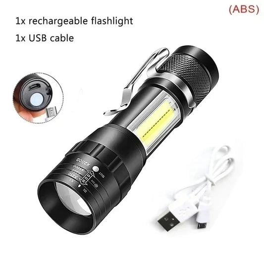 Ultra Bright USB Rechargeable Tactical LED Flashlight - Perfect for Camping, Hiking, and Outdoor Adventures