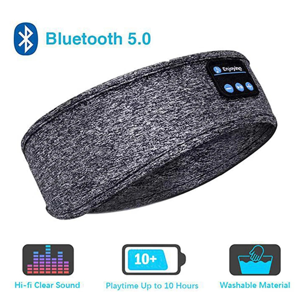 Wireless Bluetooth Sports Headband with Music - Sleep Mask and Headphones Combo