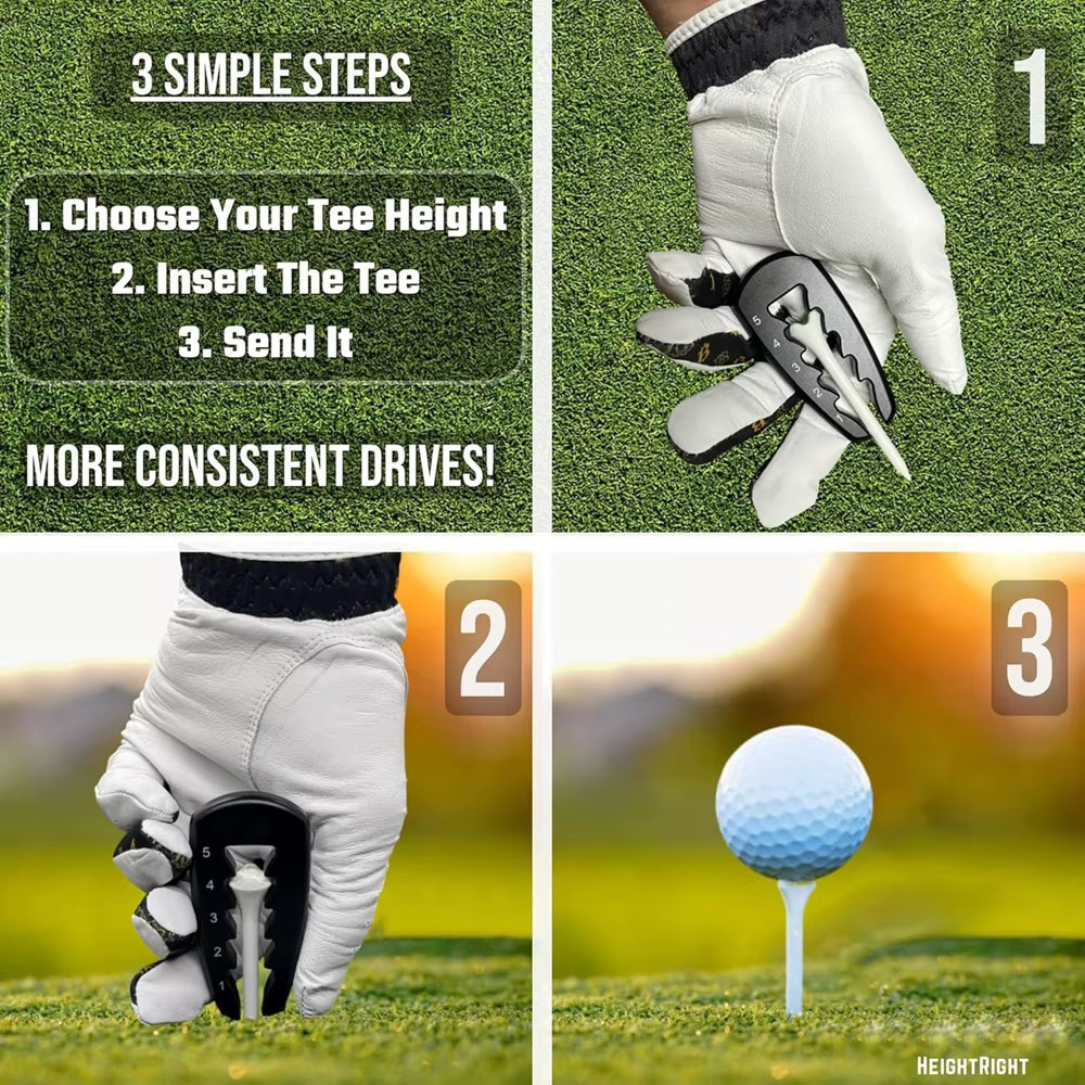 Precision Adjustable Golf Tee Height Tool - Consistent Swings, Durable Design, Easy-to-Use Training Aid