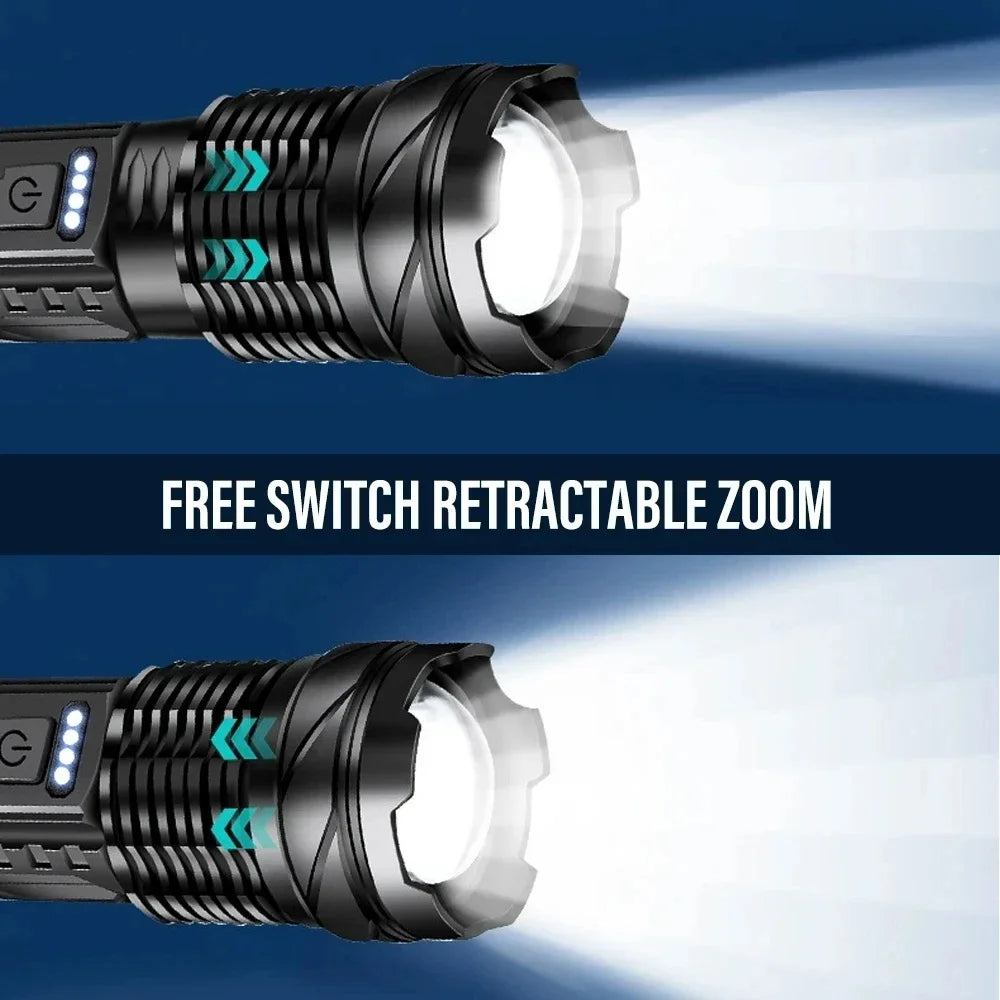 Ultra Bright USB Rechargeable Tactical LED Flashlight - Perfect for Camping, Hiking, and Outdoor Adventures