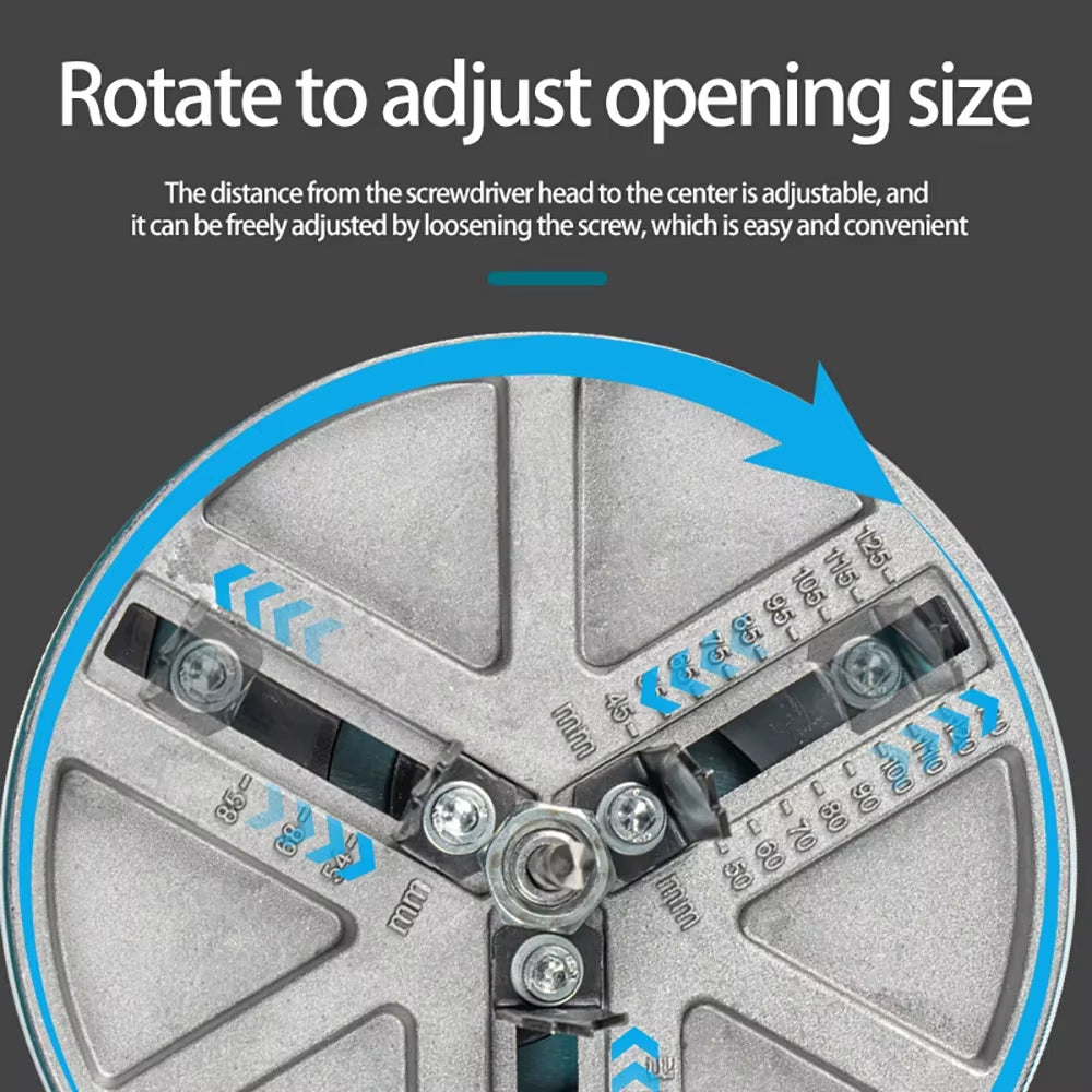 Versatile Circular Saw Drill Bit for Woodworking - Adjustable 45-130mm Hole Opener with Aluminum Plate