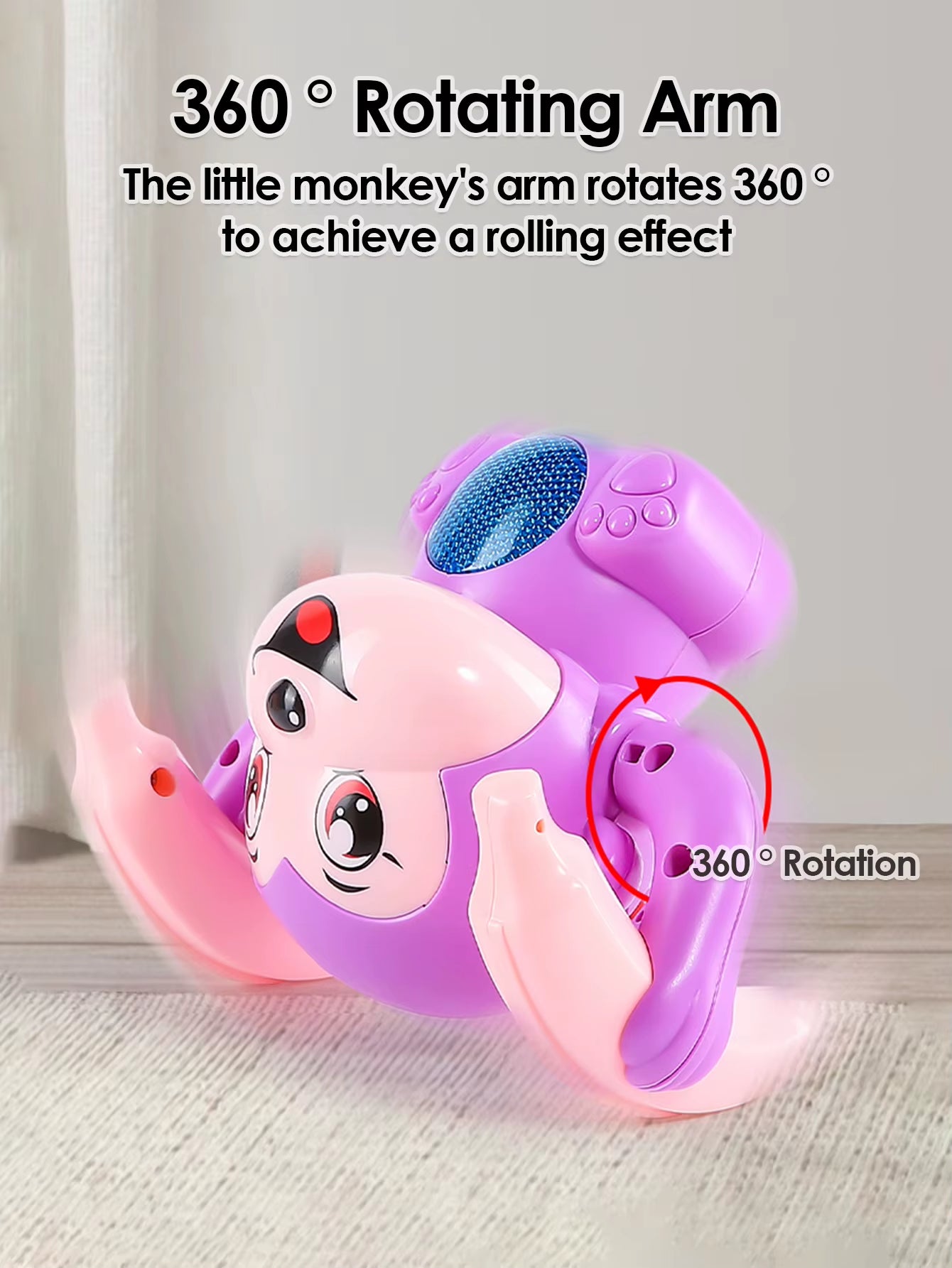 Interactive Electric Rolling Monkey Toy with Lights, Music, and Puzzles - Perfect Gift for Preschool Education!