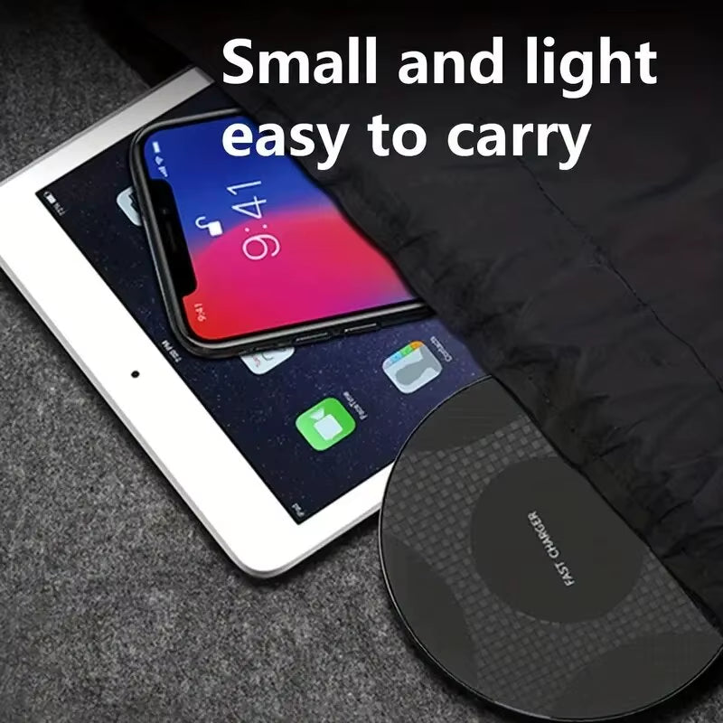 VIKEFON Ultra-Thin Wireless Charger Pad Stand - Fast Charging Dock for iPhone 14/13/12, Samsung & Xiaomi