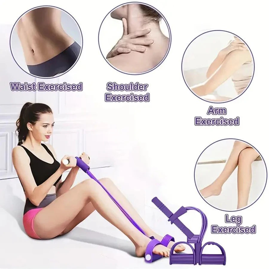 6-Tube Elastic Yoga Resistance Band for Abdominal, Waist, Arm, and Leg Stretching - Perfect for Slimming Training