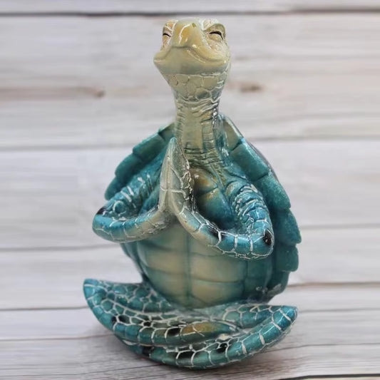 Meditating Sea Turtle Figurine - Zen Garden Statue for Peaceful Decor and Yoga Inspiration