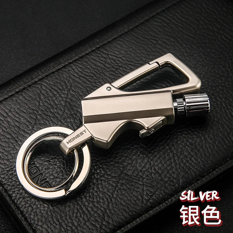 All-in-One Keychain Kerosene Lighter & Beer Bottle Opener - Perfect Outdoor Gadget for Men