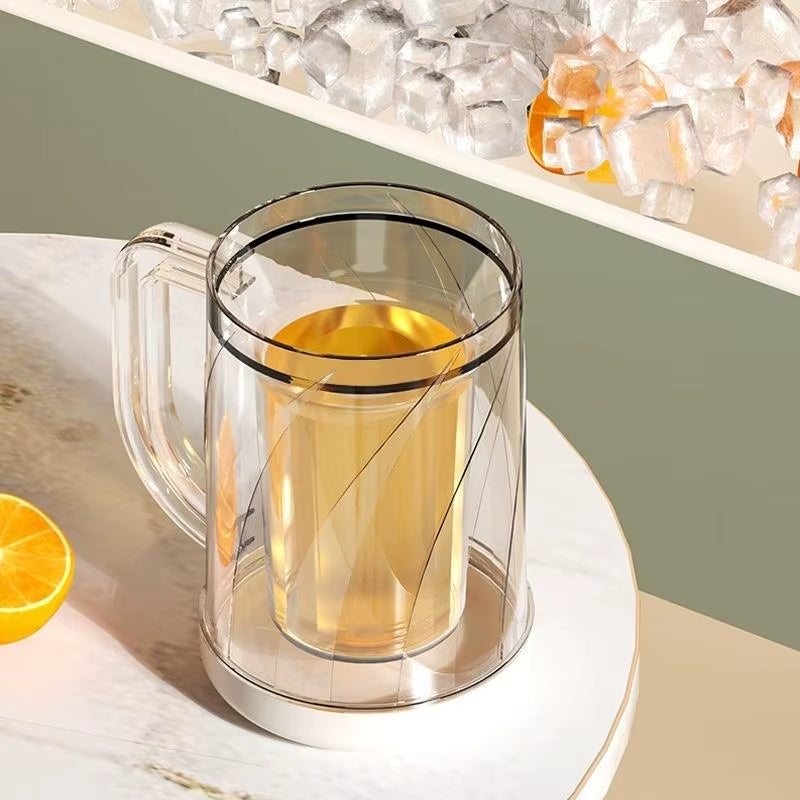 Chill Out with Our Double-Layer Ice Coffee & Beer Mug - Large Capacity Beverage Glass for Home!