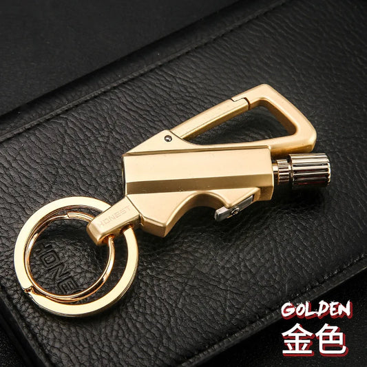 All-in-One Keychain Kerosene Lighter & Beer Bottle Opener - Perfect Outdoor Gadget for Men